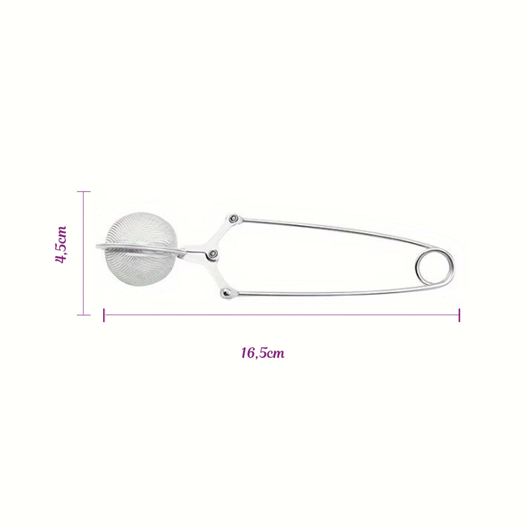 Pince boule à infusion en acier inoxydable 15,75cm – infuseur en vrac pour thés et plantes, TEA MAO