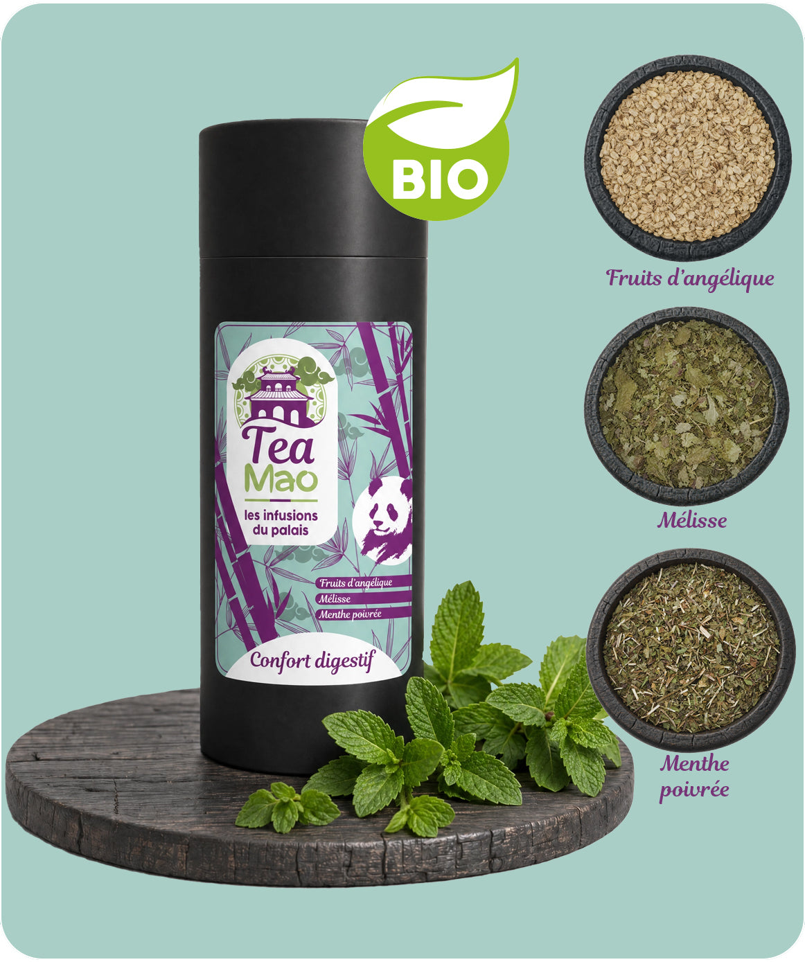 Infusion BIO Confort Digestif – mélange de plantes pour le bien-être intestinal , TEA MAO