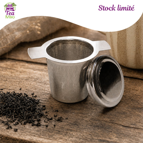 Infuseur en acier inoxydable pour mug avec couvercle et deux poignées – accessoire infusion en vrac, TEA MAO