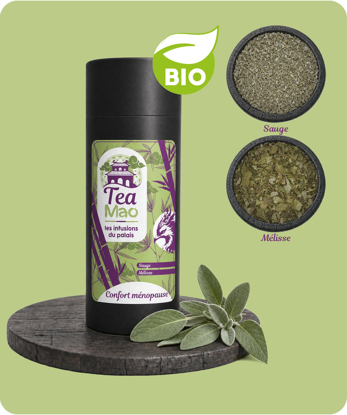 Infusion BIO Confort Ménopause – mélange de plantes en vrac pour le bien-être féminin, TEA MAO