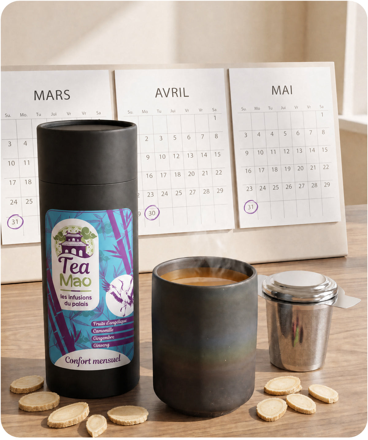 Infusion BIO Confort Mensuel – mélange de plantes pour le confort féminin  TEA MAO