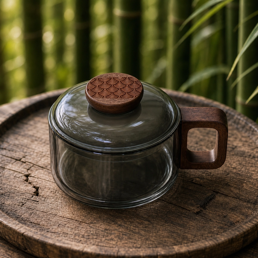 Tasse de bureau avec infuseur intégré 200ml en verre – accessoire infusion pratique pour le travail, TEA MAO