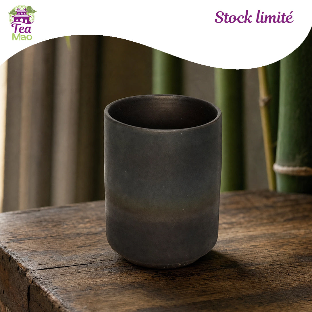 Tasse japonaise bleue 220ml en céramique dégradé ombré – isolante chaud et froid, TEA MAO