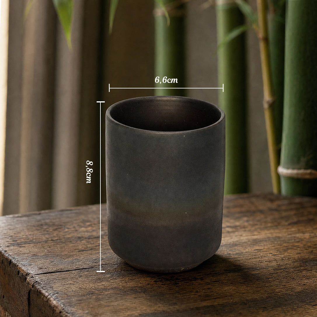 Tasse japonaise bleue 220ml en céramique dégradé ombré – isolante chaud et froid, TEA MAO