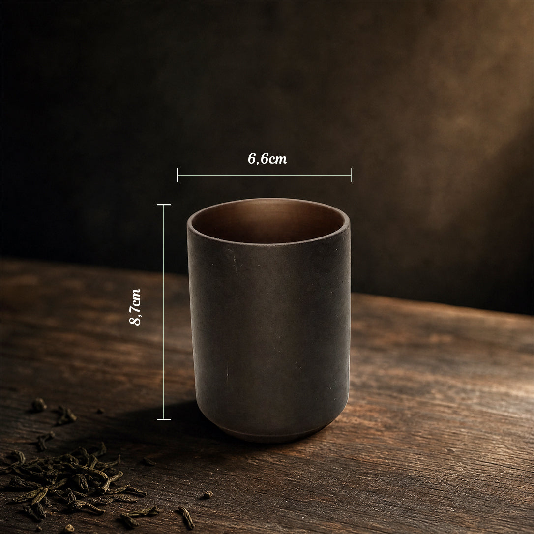 Tasse japonaise noire 220ml en céramique dégradé ombré – isolante chaud et froid, TEA MAO
