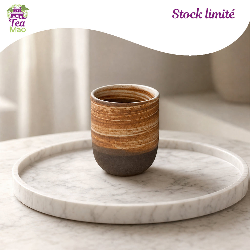 Tasse japonaise à infusion 128ml coloris crème en céramique – style traditionnel japonais épuré, TEA MAO