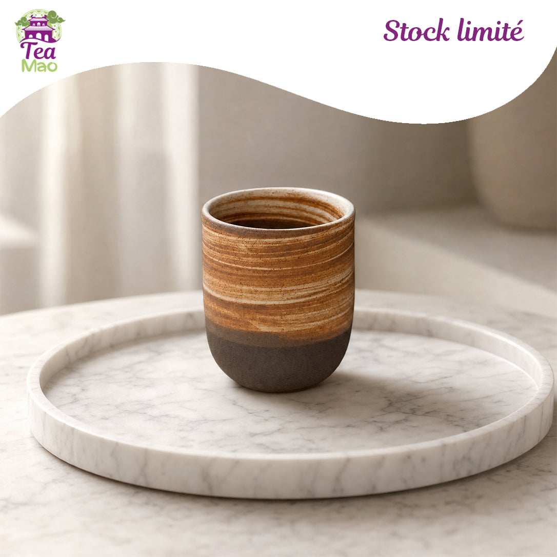 Tasse japonaise à infusion 128ml coloris crème en céramique – style traditionnel japonais épuré, TEA MAO