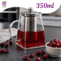 Tisanière en verre transparent 350ml avec infuseur et couvercle – format compact pour infusions individuelles, TEA MAO